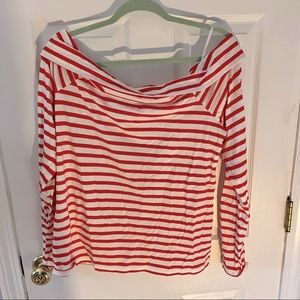 JCREW Off The Shoulder Striped Top